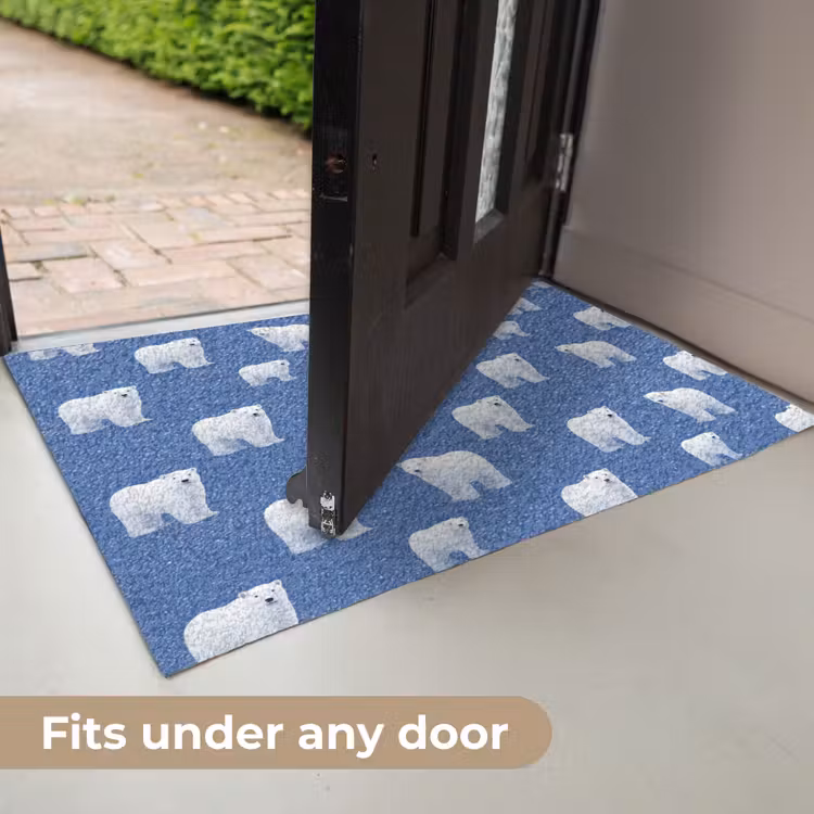 IJsbeer - Patroon - Blauw Deurmat klein 898 -USP_EN