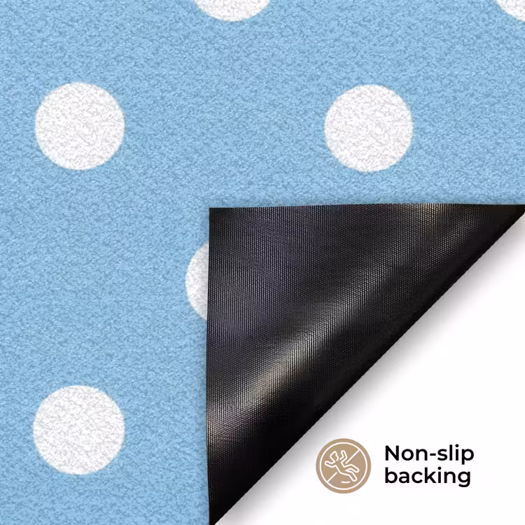 Polka - Dots - Blauw Deurmat klein 898 -antislip_EN