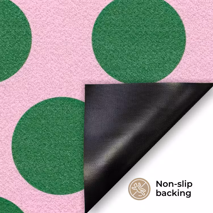 Polkadots - Patroon - Groen Deurmat klein 898 -antislip_EN