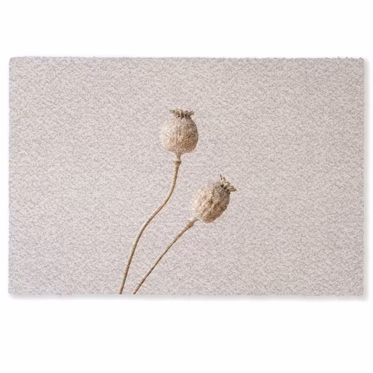 Papaverbollen - Droogbloemen - Minimalistisch - Beige - Rustig Deurmat klein -zkaufland3d