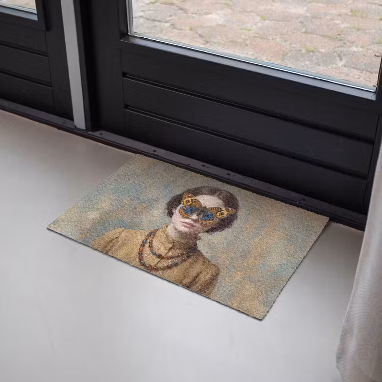 Portret - Vlinder - Kleurrijk Deurmat klein -sfeer2