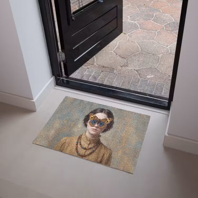Portret - Vlinder - Kleurrijk Deurmat klein -sfeer5