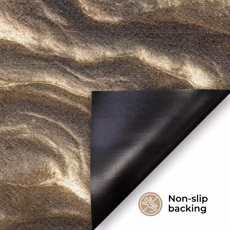 Reliëf - Golven - Abstract - Bronsgoud Deurmat klein 898 -antislip_EN