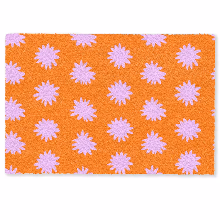 Retro - Bloemen - Oranje Deurmat klein 898 -zkaufland3d