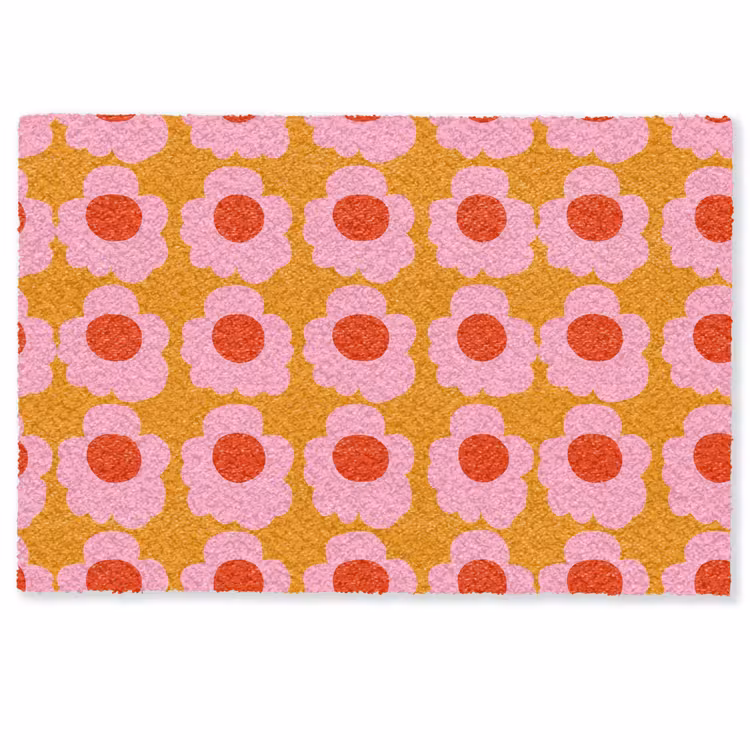 Retro - Bloemen - Roze Deurmat klein 898 -zkaufland3d