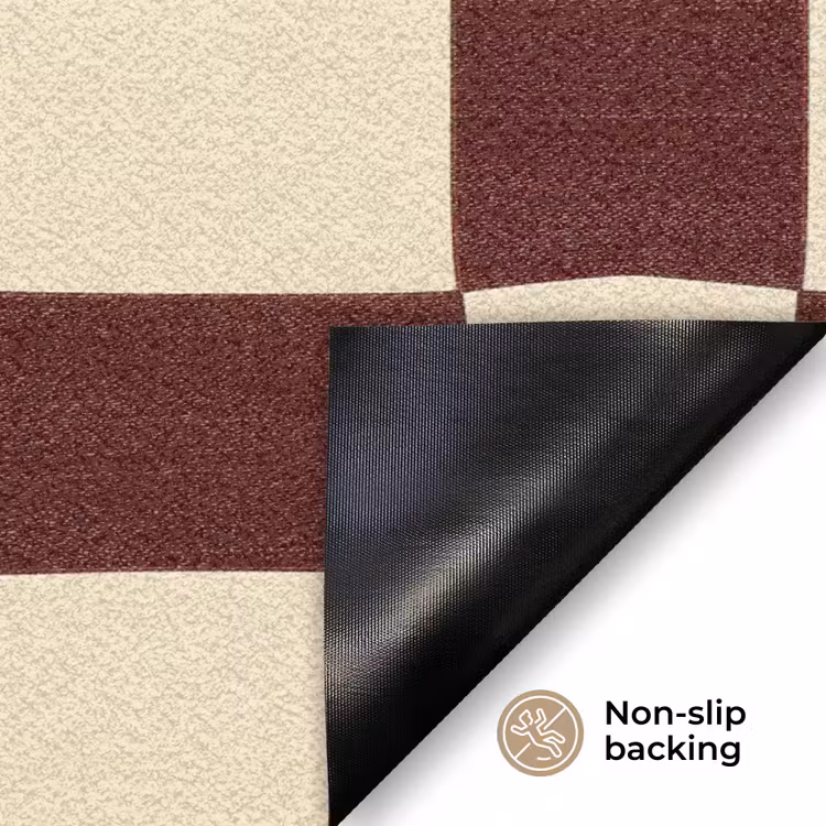 Retro - Patroon - Bruin Deurmat klein 898 -antislip_EN