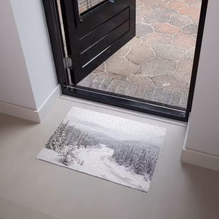Rivier - Bevroren - Landschap - Winter Deurmat klein -sfeer5