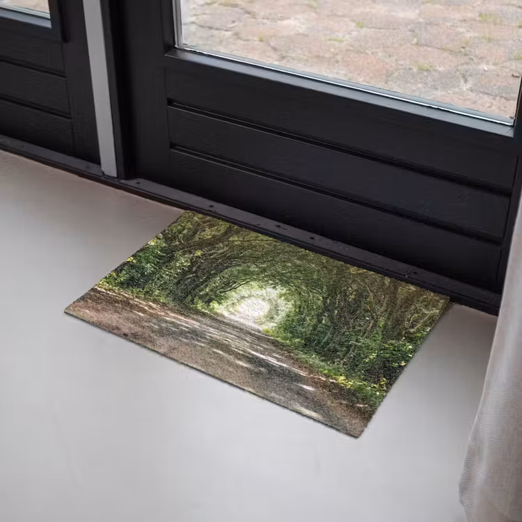 Weg - Bomen - Natuur - Groen Deurmat klein -sfeer2