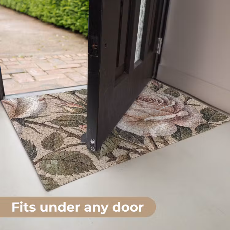 Roos - Mozaïek - Bloemen - Klassiek - Beige Deurmat klein -USP_EN