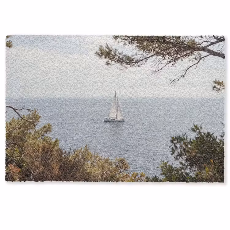 Doormat - Sailboat - trees - water - Zeilboot - bomen - water Deurmat klein