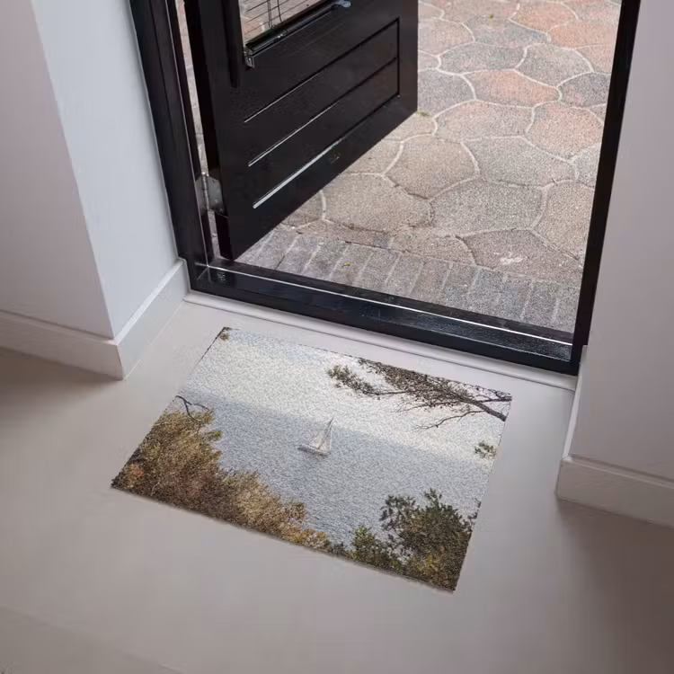 Doormat - Sailboat - trees - water - Zeilboot - bomen - water Deurmat klein