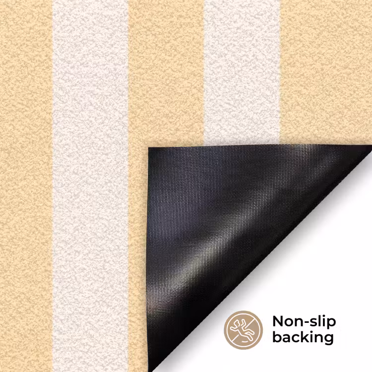 Salut - Quote - Strepen - Geel - Blauw - Wit Deurmat klein -antislip_EN