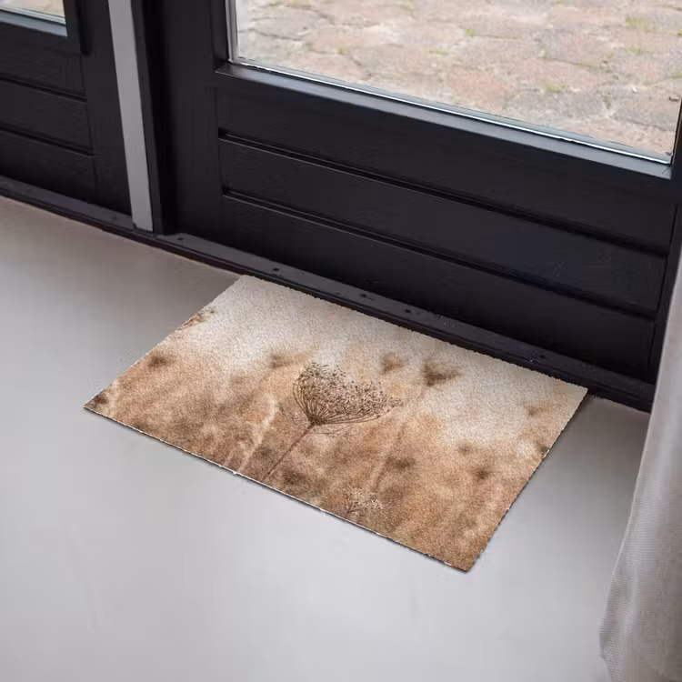 Schermbloem - Droogbloem - Winter - Beige - Minimalistisch Deurmat klein -sfeer2