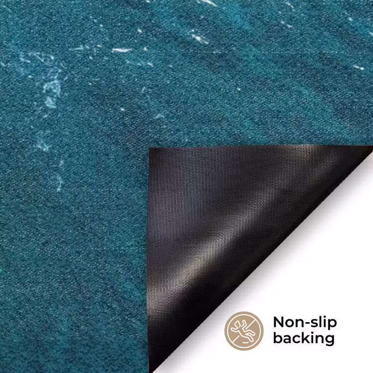 Zee - Strand - Golven - Natuur - Blauw Deurmat klein -antislip_EN