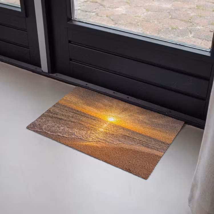 Zee - Zonsondergang - Golven - Kust - Oranje Deurmat klein -sfeer2