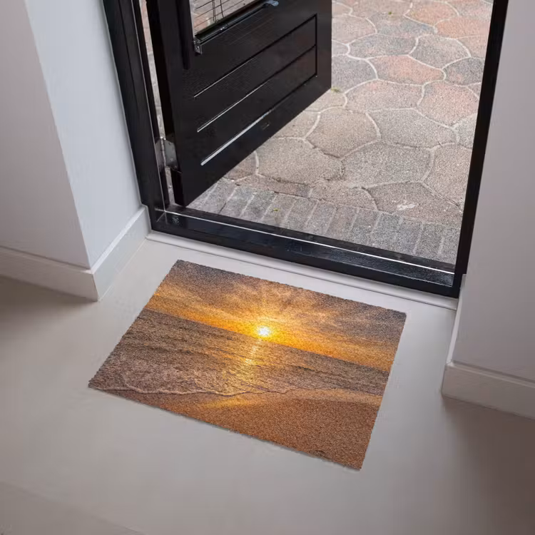 Zee - Zonsondergang - Golven - Kust - Oranje Deurmat klein -sfeer5