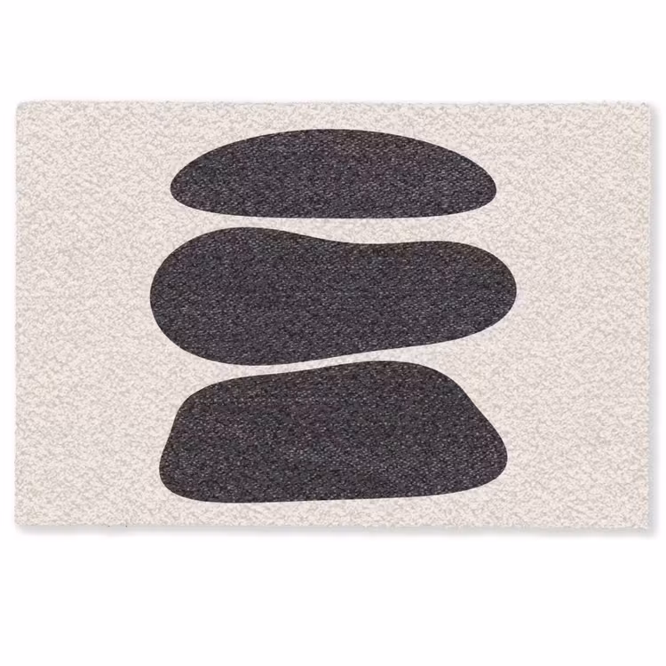 Doormat - Shapes - Organic - Black - Vormen - Organisch - Zwart Deurmat klein