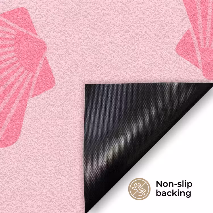 Schelp - Patroon - Zee - Modern - Roze Deurmat klein -antislip_EN
