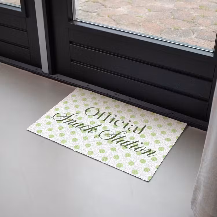 Snack Station - Groen - Stippen Deurmat klein -sfeer2