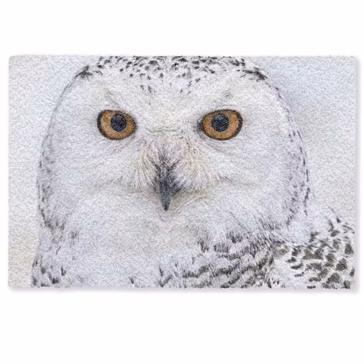 Sneeuwuil - Oog - Wildlife - Wit Deurmat klein -zkaufland3d