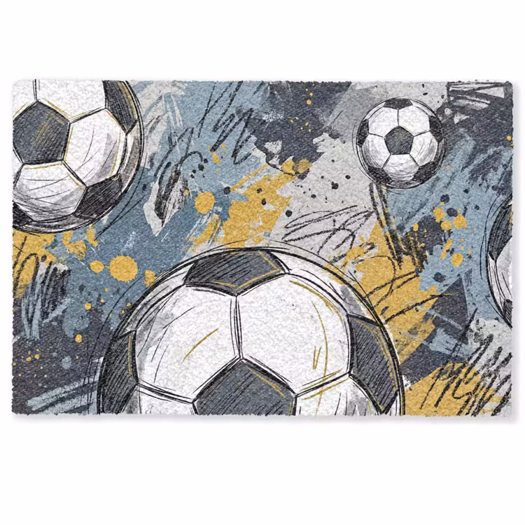 Voetbal - Abstract - Sport - Kleurrijk Deurmat klein -zkaufland3d
