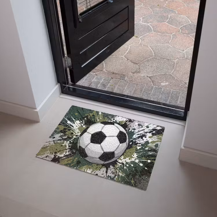 Voetbal - Verf - Spetters - Groen Deurmat klein -sfeer5
