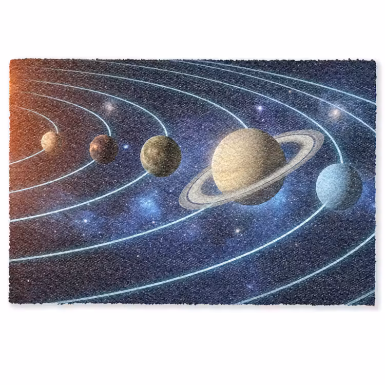 Ruimte - Zonnestelsel - Blauw Deurmat klein -zkaufland3d