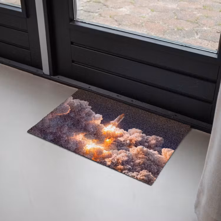 Doormat - Spacecraft - Launch - Stars - Ruimtevaartuig - Lancering - Sterren Deurmat klein