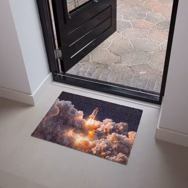 Doormat - Spacecraft - Launch - Stars - Ruimtevaartuig - Lancering - Sterren Deurmat klein