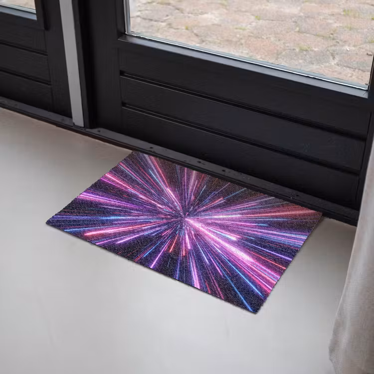Lichtsnelheid - Ruimte - Roze - Paars Deurmat klein -sfeer2