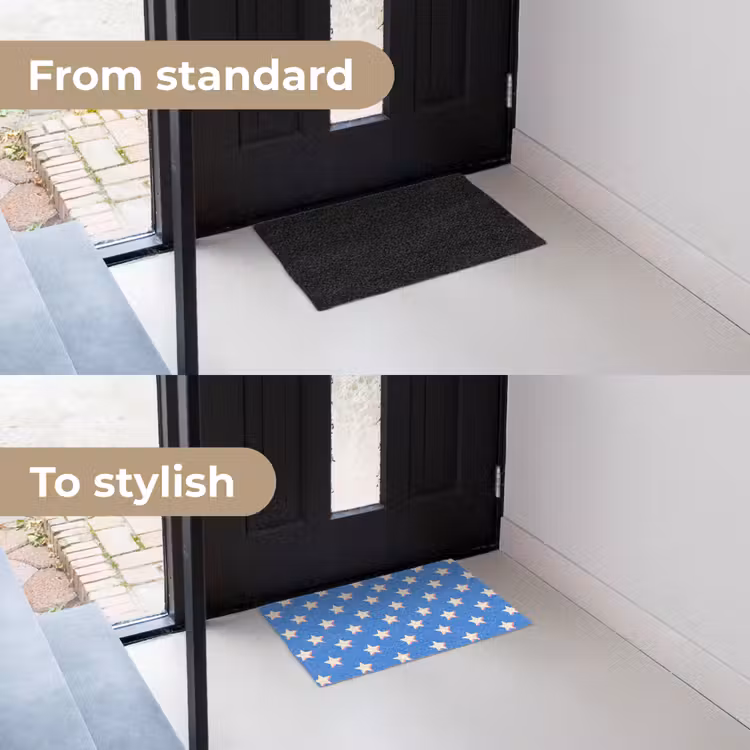 Sterren - Patroon - Blauw Deurmat klein 898 -voor-na_EN