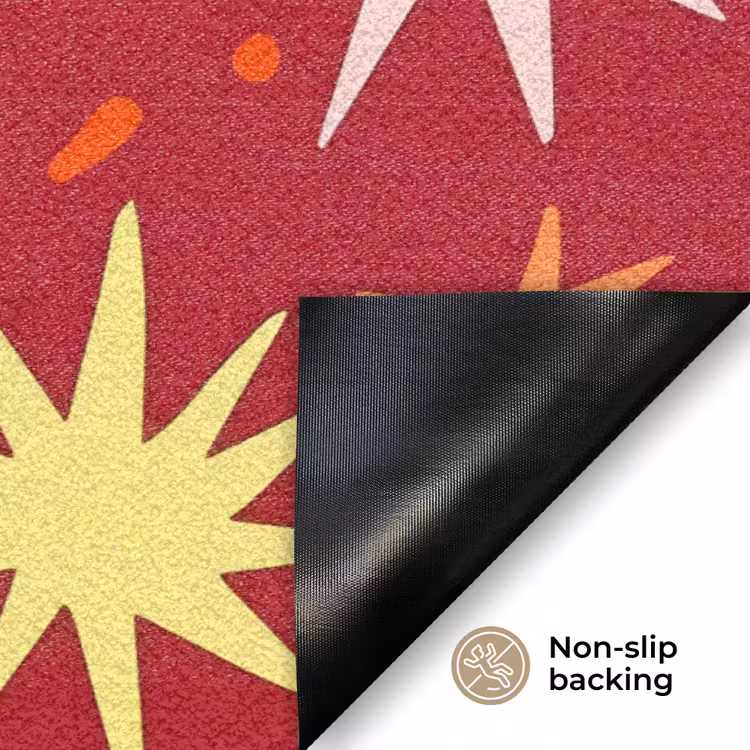 Sterren - Speels - Rood Deurmat klein 898 -antislip_EN