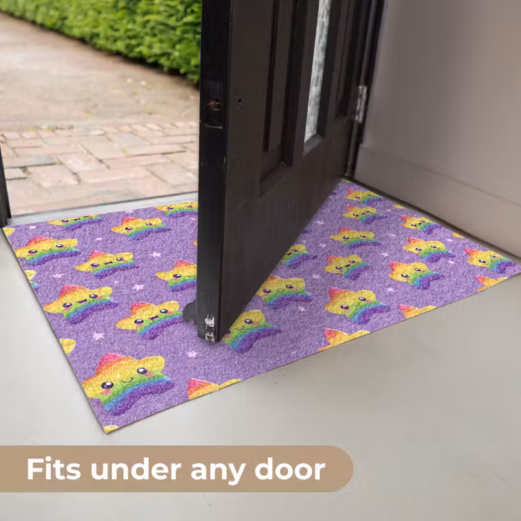 Sterren - Regenboog - Paars Deurmat klein 898 -USP_EN