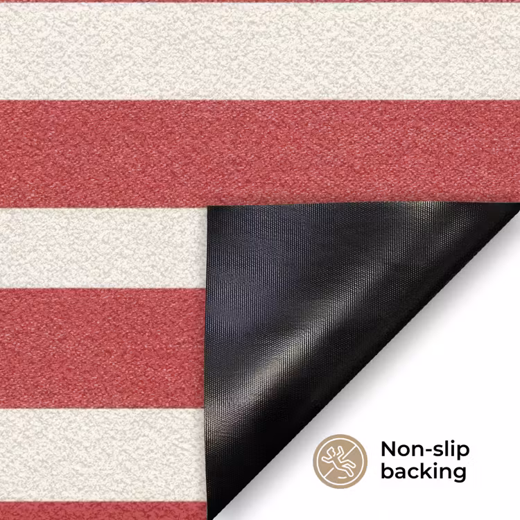 Strepen - Patroon - Rood Deurmat klein 898 -antislip_EN