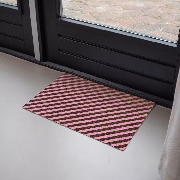 Strepen - Roze - Bruin Deurmat klein 898 -sfeer2