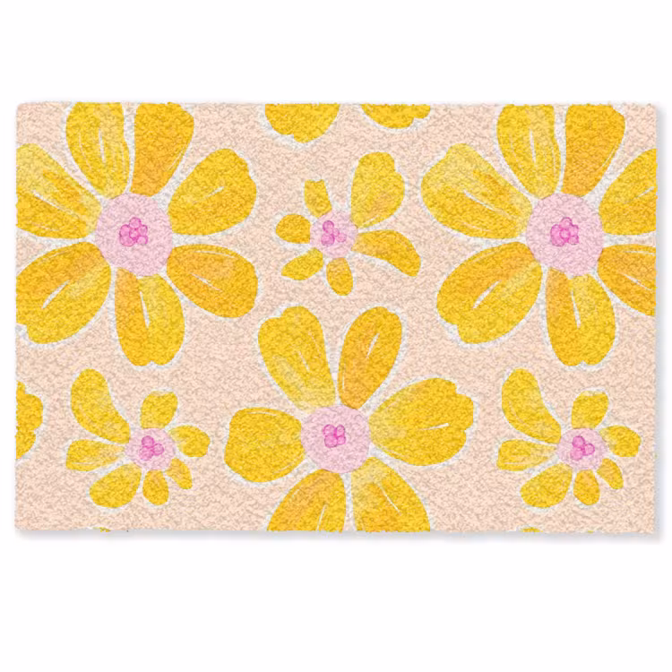 Zomers - Bloemen - Geel Deurmat klein 898 -zkaufland3d