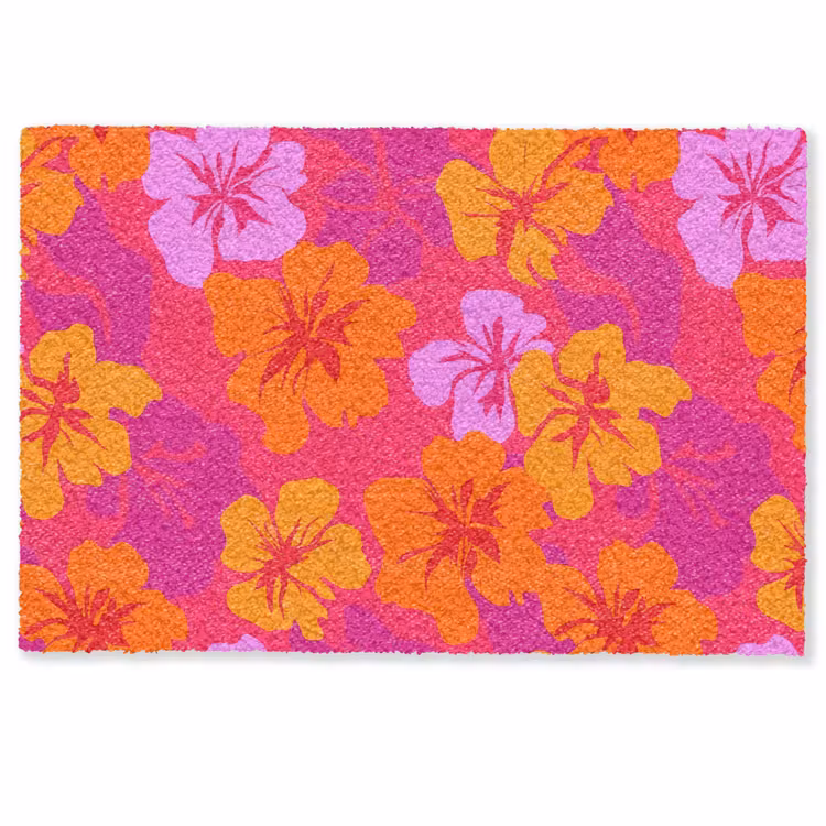 Zomers - Hibiscus - Kleurrijk Deurmat klein 898 -zkaufland3d