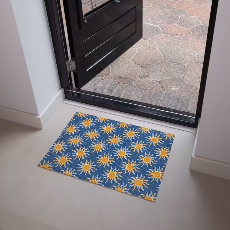 Zon - Patroon - Blauw Deurmat klein 898 -sfeer5