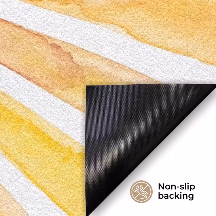 Zon - Stralen - Aquarel - Geel - Abstract Deurmat klein -antislip_EN
