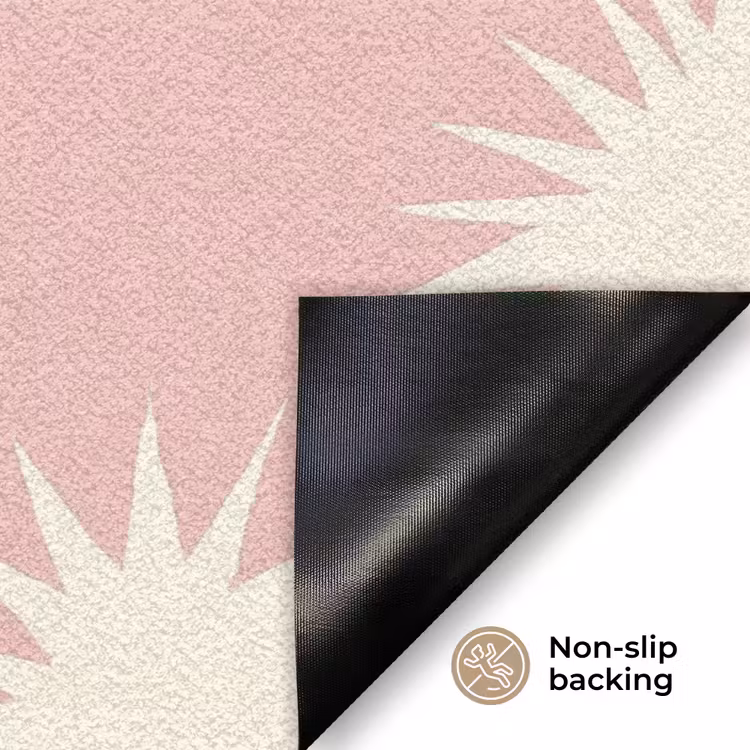 Zonnen - Patroon - Roze Deurmat klein 898 -antislip_EN