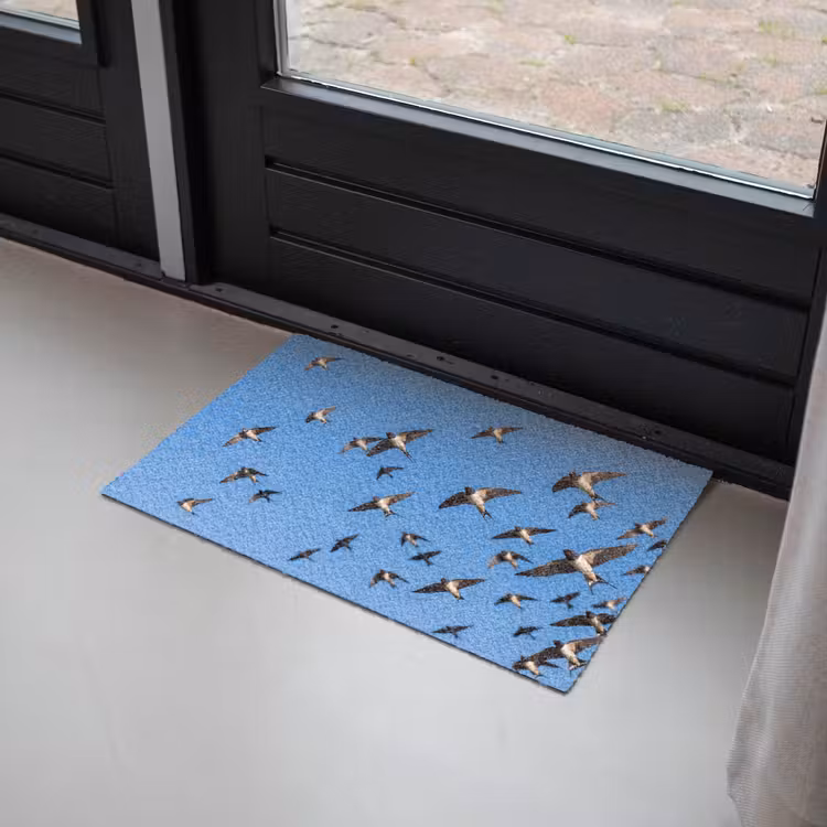 Zwaluwen - Vliegen - Blauw Deurmat klein -sfeer2