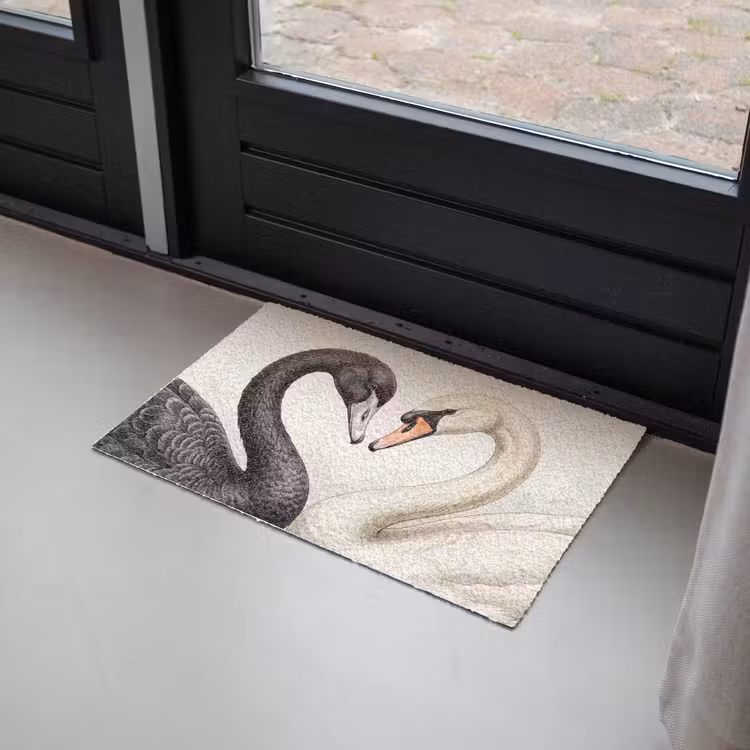 Zwanen - Hartvorm - Dieren Deurmat klein -sfeer2