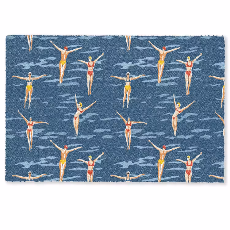 Zwemsters- Retro - Blauw Deurmat klein 898 -zkaufland3d