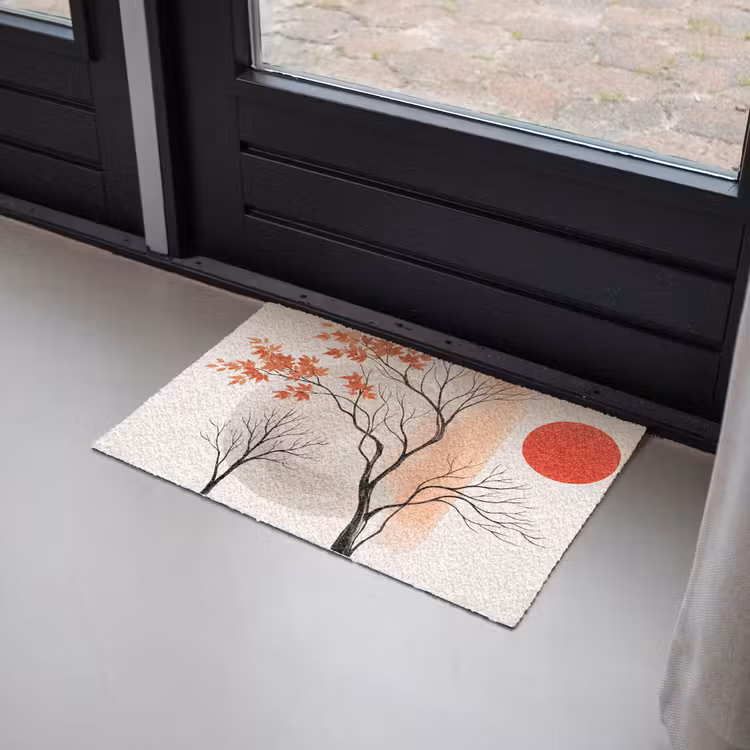 Doormat - Tree - Red - Abstract - Boom - Rood - Abstract Deurmat klein