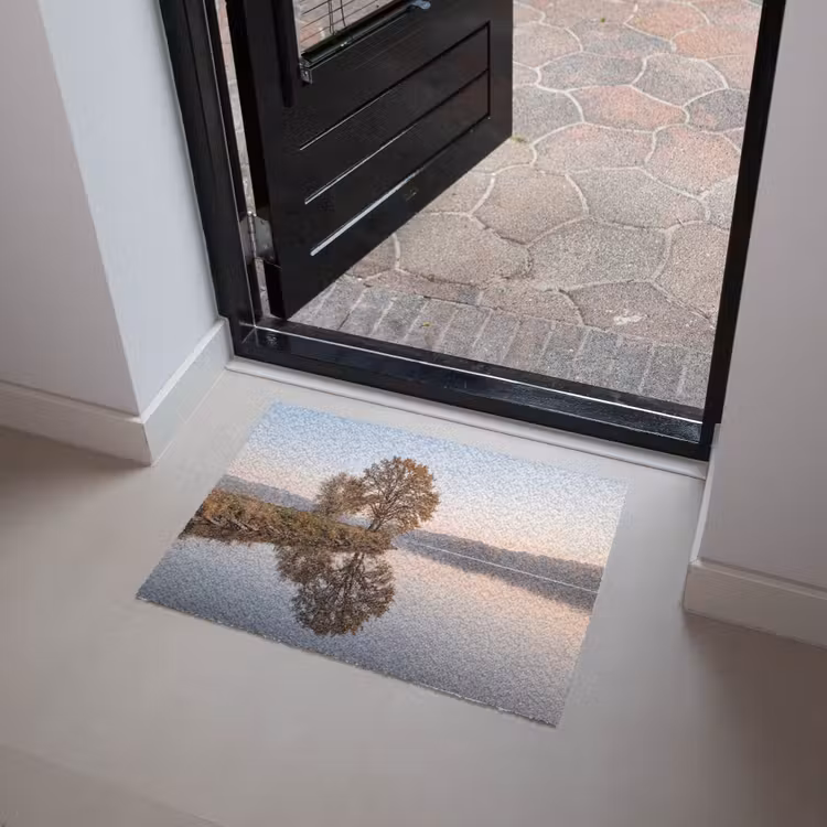 Bomen - Reflectie - Water - Zonsopgang - Serene Deurmat klein -sfeer5