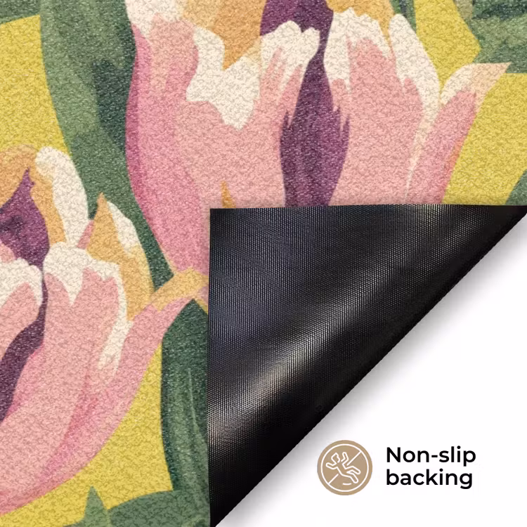 Tulpen - Botanisch - Geel Deurmat klein 898 -antislip_EN