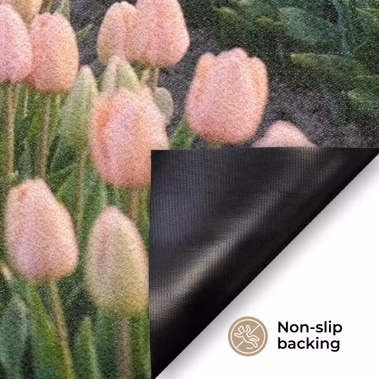 Tulpen - Landschap - Roze Deurmat klein -antislip_EN