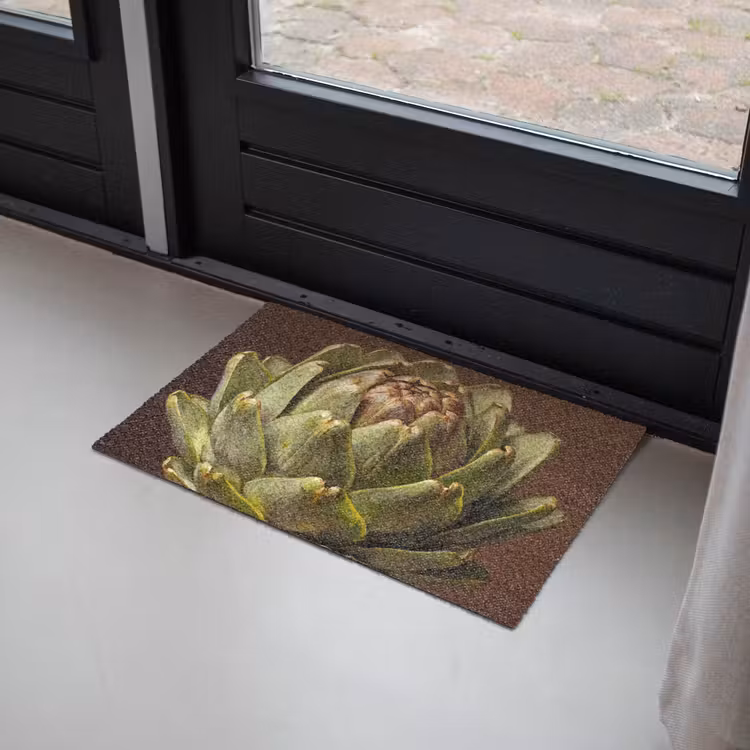 Doormat - Vegetable - Artichoke - Green - Groente - Artisjok - Groen Deurmat klein