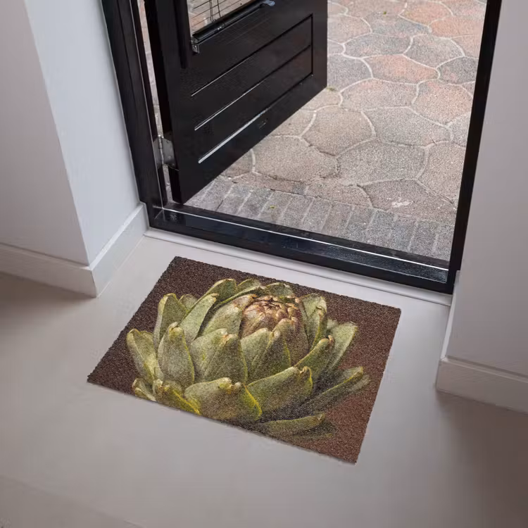 Doormat - Vegetable - Artichoke - Green - Groente - Artisjok - Groen Deurmat klein