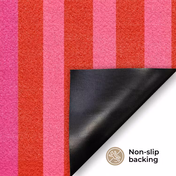 Verticaal - Strepen - Roze Deurmat klein 898 -antislip_EN